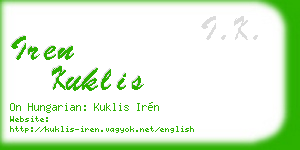 iren kuklis business card
